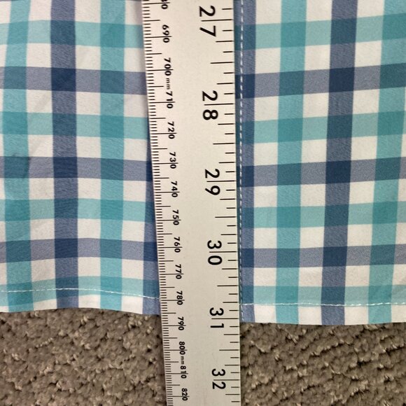 Mizzen + Main Shirt Men's Medium Trim Fit Blue Turquoise Leeward Short Sleeve - Picture 11 of 11